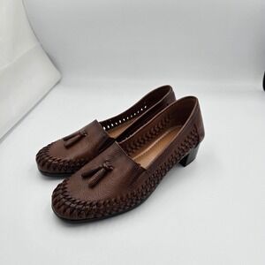 Mochi Women's Brown Leather Tassel Loafers Slip On Dress Shoes Size 37‎ (6/7)